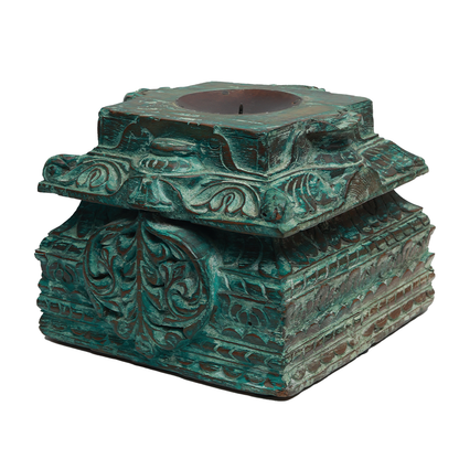 Nalanda Carved  Candle Stand