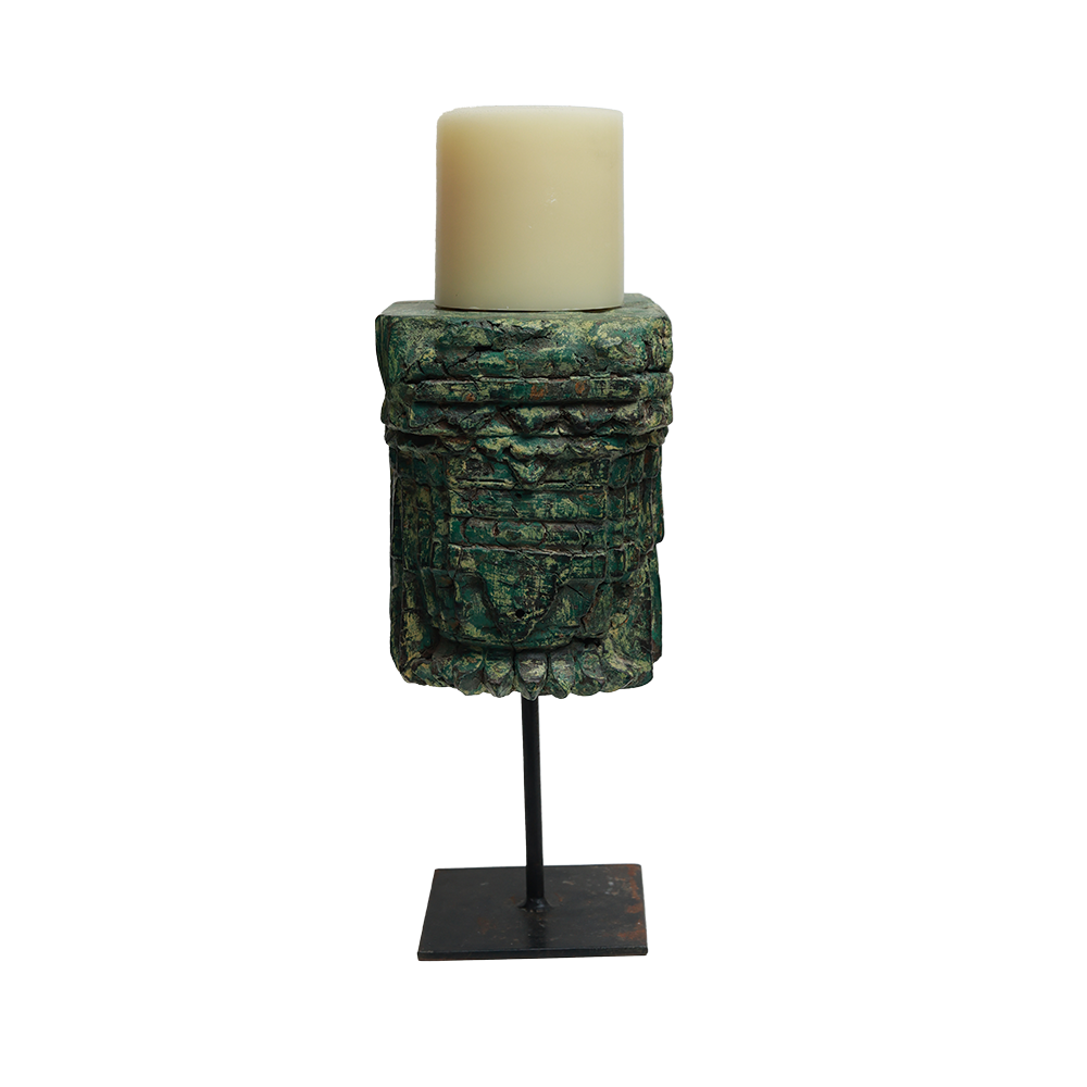 Nalanda Carved  Candle Stand