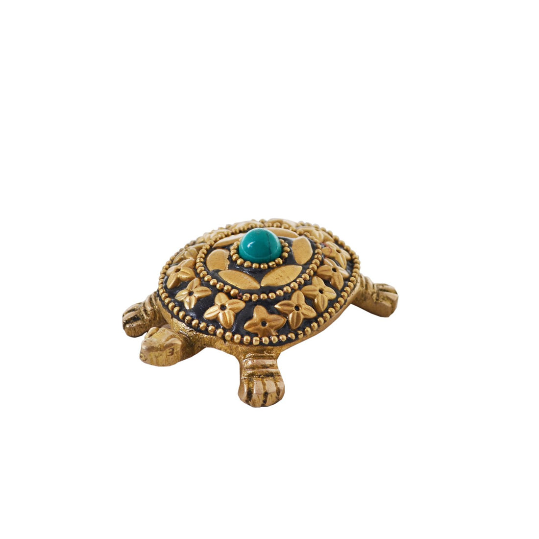 Tortoise With Laxmi Yantra – Multi Color  in Brass