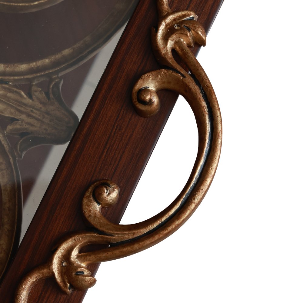 Table With Tray - Brown in Teak Wood and Metal