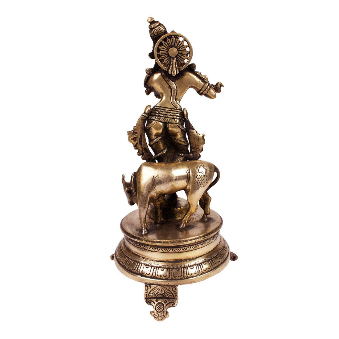 Krishna with Cow - Brass