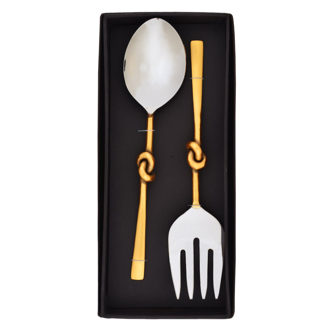 The Golden Knot - Salad Set Of Two in Metal