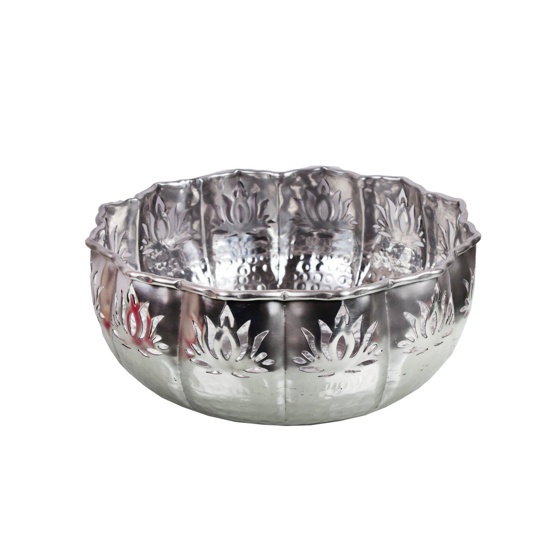 Padma Urli With Stand –  Silver in Brass Sheet