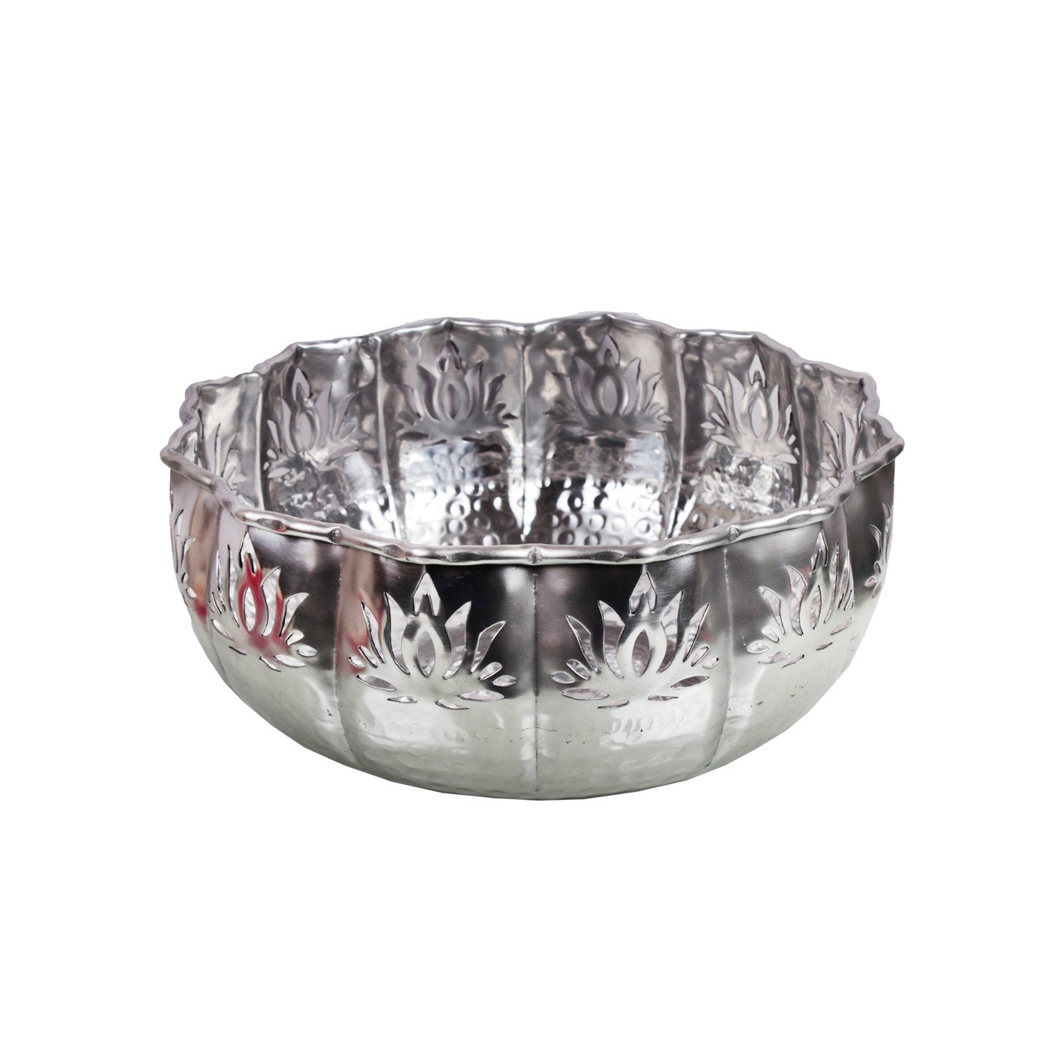 Padma Urli With Stand –  Silver in Brass Sheet