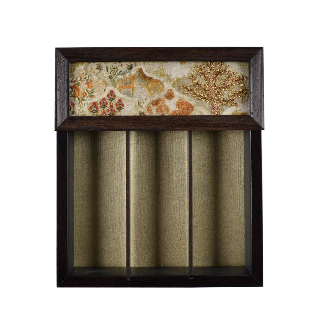 Odyssey Jharokha Cutlery Box Cover - Ivory in Wood and Glass