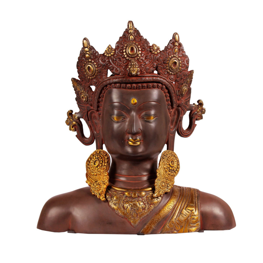Buddha With Crown - Brass