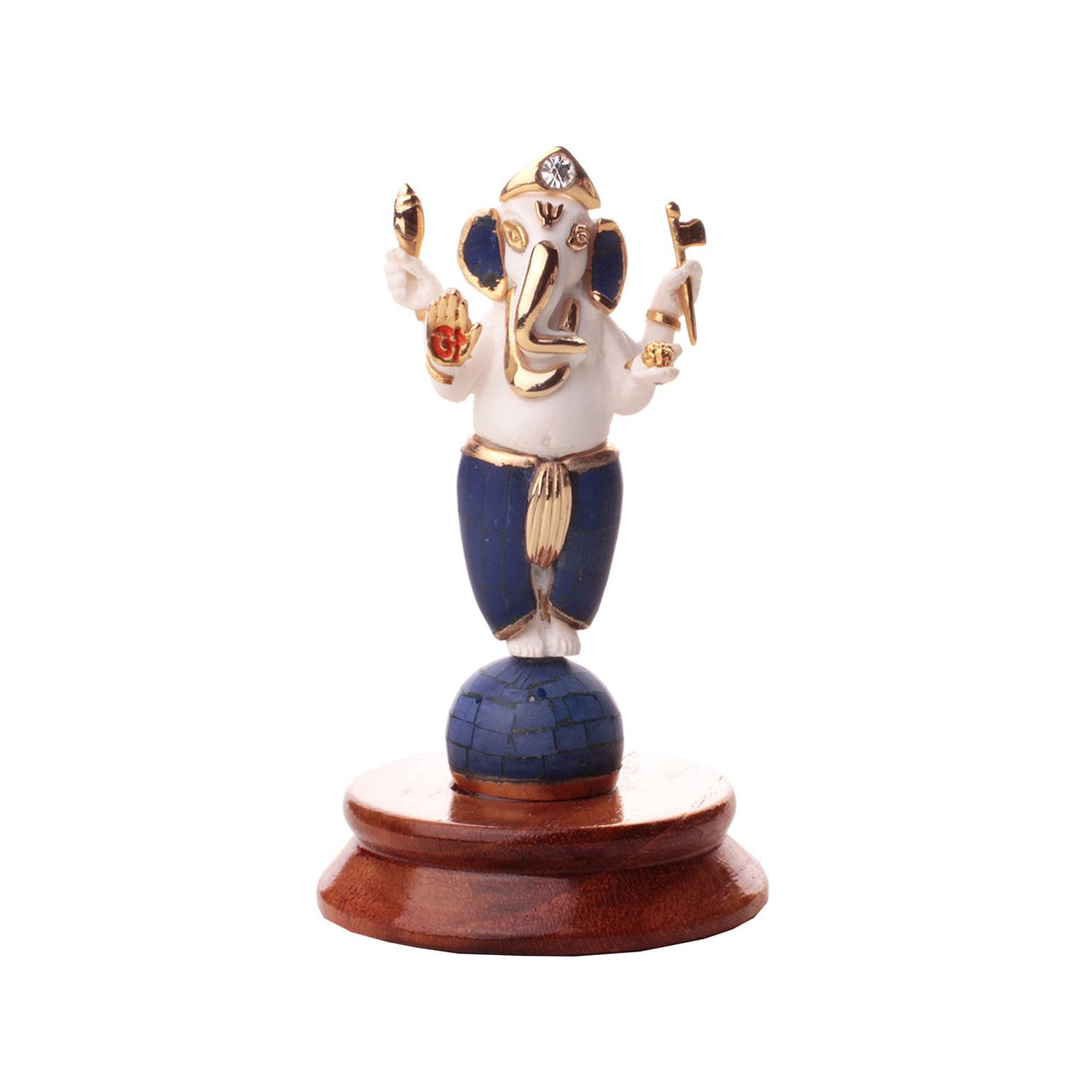 Vinayaka Ganesh Idol -  Lapis lazuli and Gold Plated