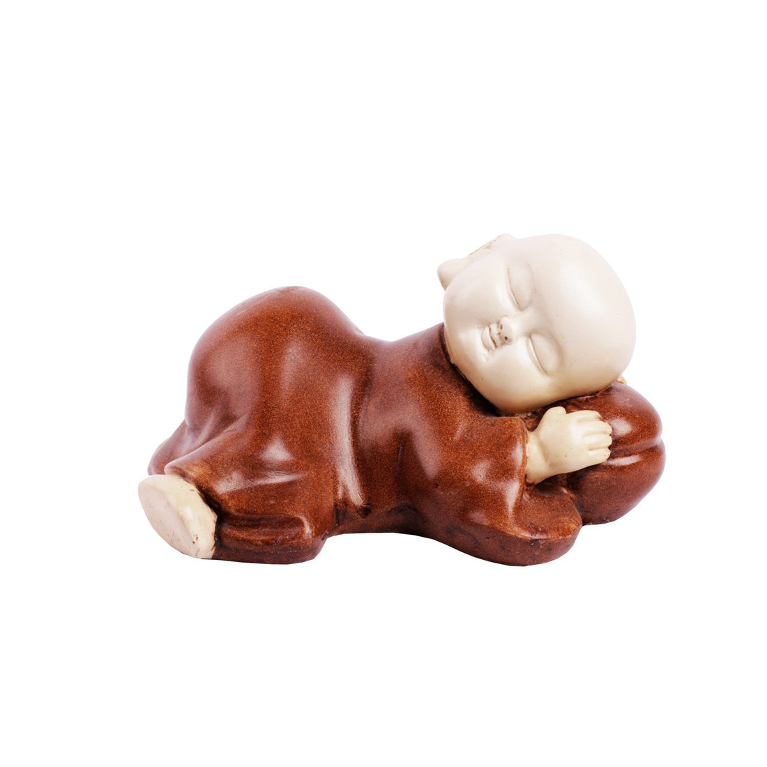 Sleeping Monk - Small Brown in Composite Marble