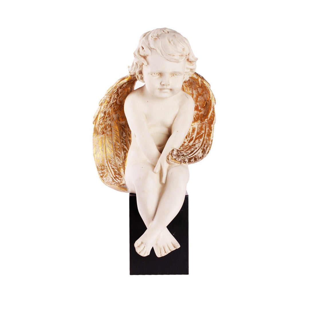 Seated Cherub - Beige in Composite Marble